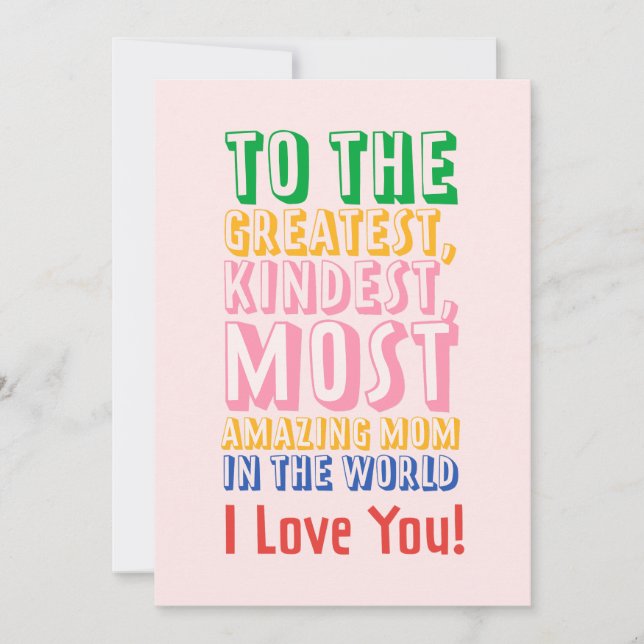 A la mayor tarjeta del día de la madre más asombro (Anverso)
