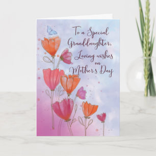 A la nieta Día de la Madre Amor con tarjeta Naranj