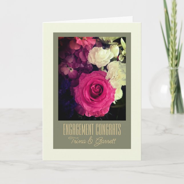 ¡A la pareja! Tarjeta de felicitaciones de comprom (Anverso)