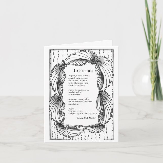 A la tarjeta de saludo de poema de los amigos (Anverso)