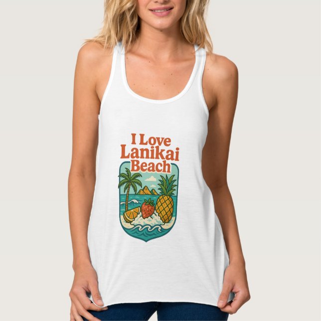 A las mujeres me encanta Lanikai Beach Tank Top (Anverso)