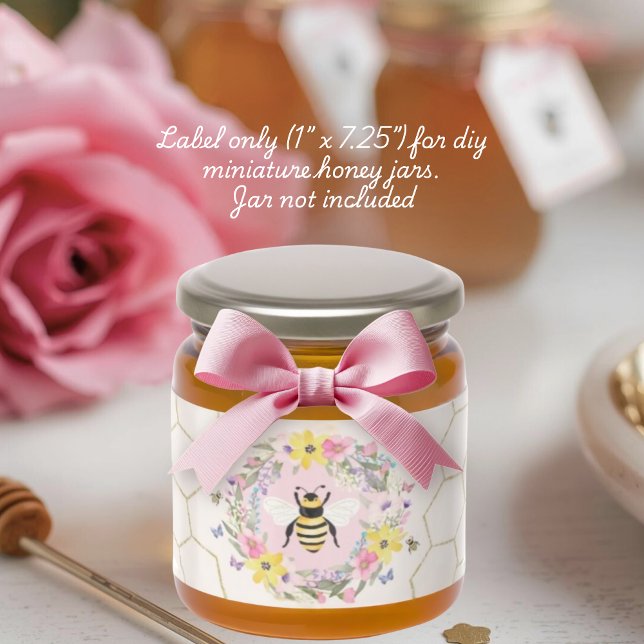 A Little Honey Floral Bee Baby Shower Favor Label (Subido por el creador)