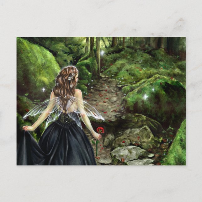 A lo largo de la postal de la ruta forestal (Anverso)