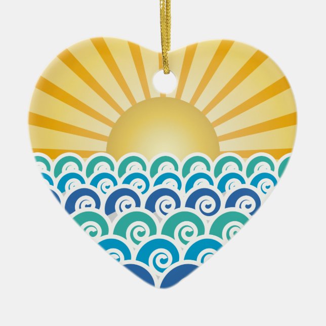 A lo largo del ornamento del azul de las ondas (Frente)