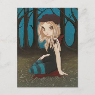 A lo largo llegó la araña - postal