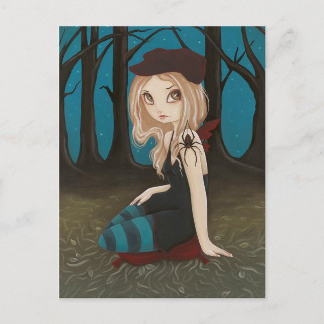 A lo largo llegó la araña - postal (Anverso)