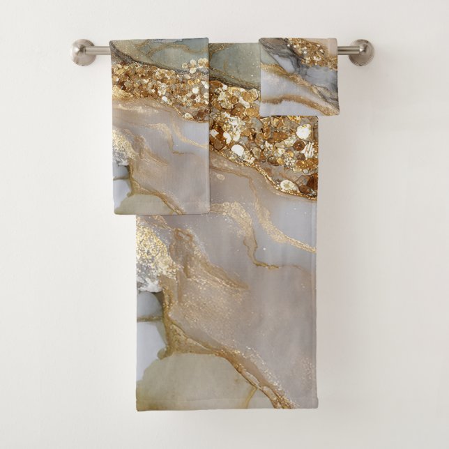 A luxurious gold and white marble background (In situ)