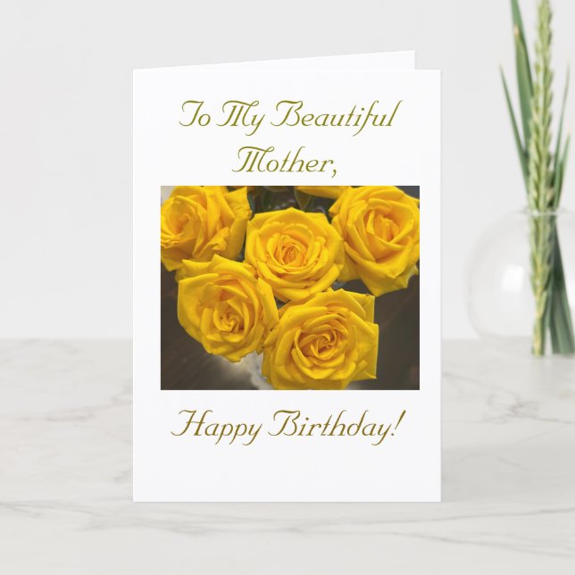 A mi bella madre, feliz tarjeta de cumpleaños (Anverso)