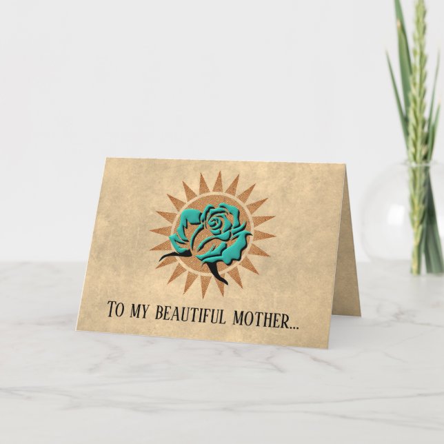 "A mi bella madre" Tarjeta del Día de la Madre con (Anverso)