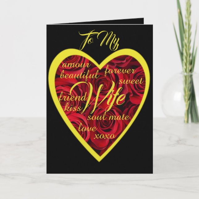 A Mi Esposa Bonita Tarjeta De Palabras (Anverso)