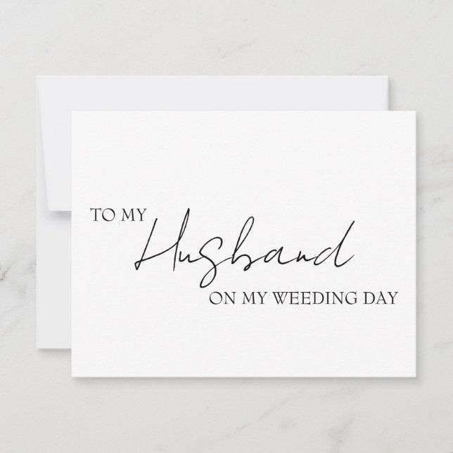 A mi esposo en nuestra tarjeta del día de la boda, (Anverso)