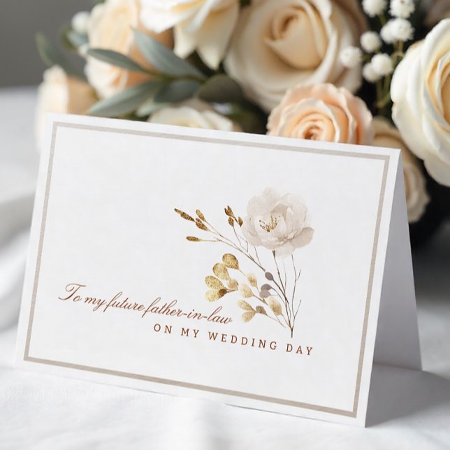 A mi futura tarjeta floral del día de la boda de m (Father-in-law Wedding Day Card)