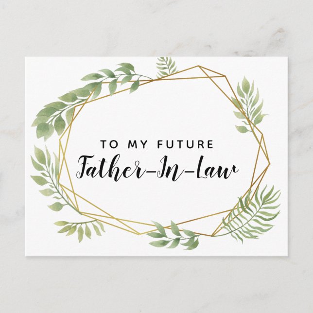 A mi futuro suegro, hoja de verdor de postal (Anverso)