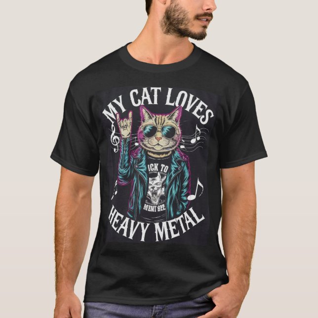 A mi gato le encanta la camiseta Metalizado dura (Anverso)