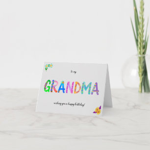 A mi GRANDMA Floral Bohemia feliz tarjeta de cumpl