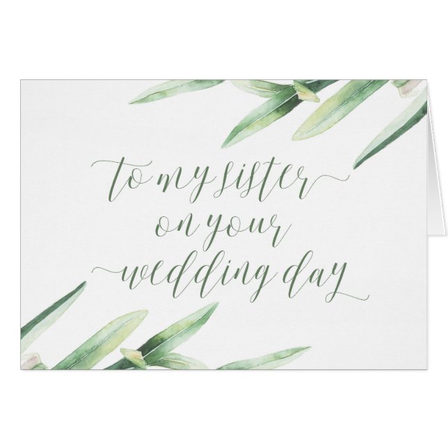 A mi hermana en su tarjeta del día de boda (Anverso (Horizontal))