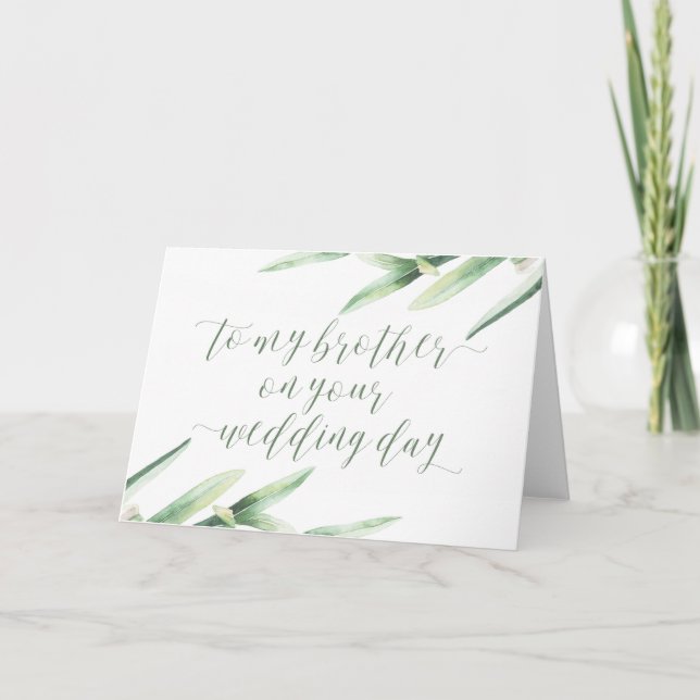 A mi hermano en tu tarjeta de boda (Anverso)