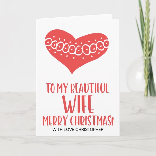A Mi Hermosa Esposa Feliz Tarjeta De Navidad (Anverso)