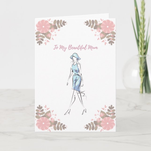 A Mi Hermosa Mamá, Tarjeta De Cumpleaños (Anverso)