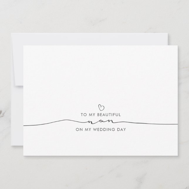 A mi hermosa Nan en mi día de bodas (Anverso)