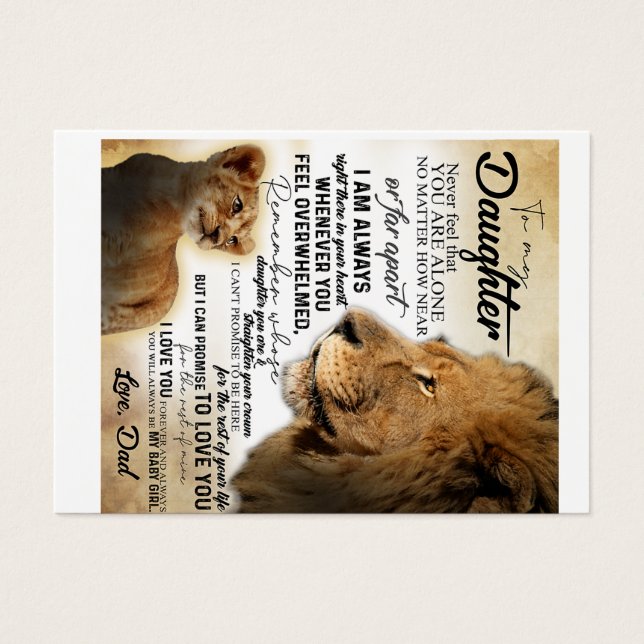 A mi hija, regalo familiar de león, cumpleaños de  (Frente)