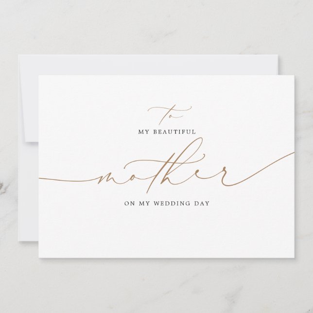 A Mi Madre En Mi Día De Matrimonio Elegante (Anverso)