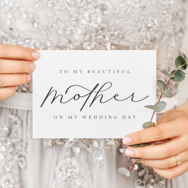 A Mi Madre En Mi Tarjeta Blanda Blanca Boda (Subido por el creador)