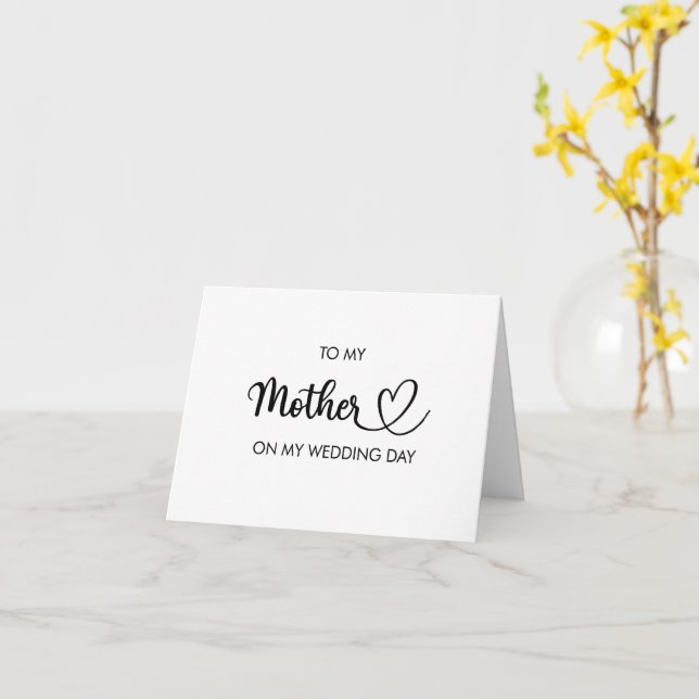 A mi madre en mi tarjeta plegada del día de la bod (flor amarilla)