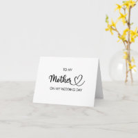 A mi madre en mi tarjeta plegada del día de la bod