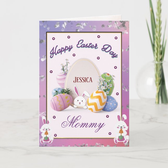 A Mi Mamá En La Tarjeta De Vacaciones De Pascua (Anverso)