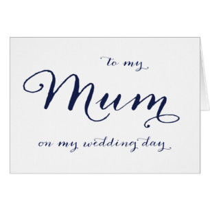 A mi mamá en mi tarjeta del día de boda