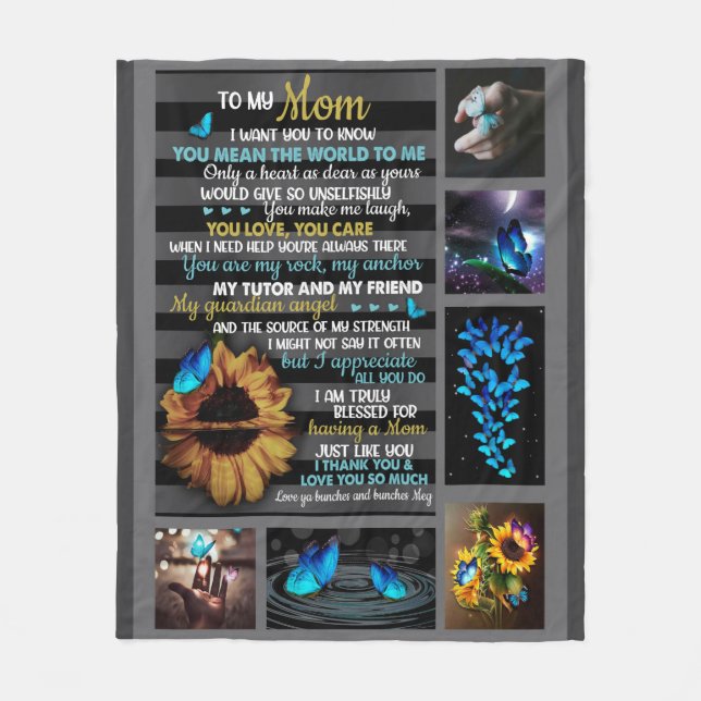 A mi mamá La manta de mariposas girasol, regalo en (Anverso)