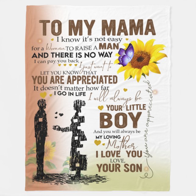 a mi mamá manta de la hija, regalo para mamá (Anverso)