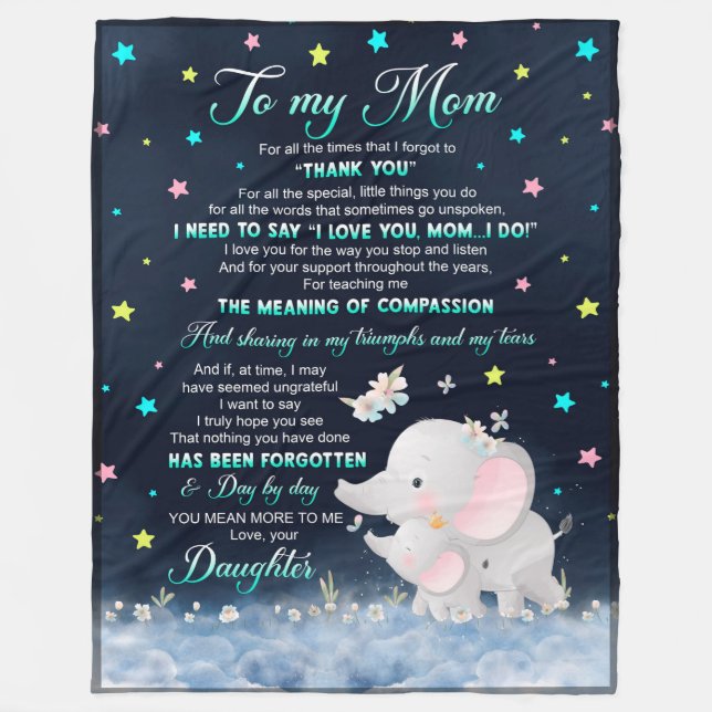 A mi mamá, pequeña manta de elefante, manta de mam (Anverso)