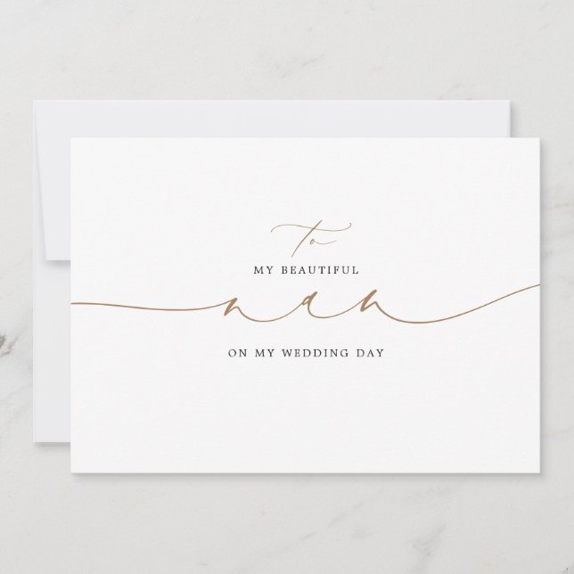 A Mi Nan En Mi Día De Matrimonio Elegante (Anverso)