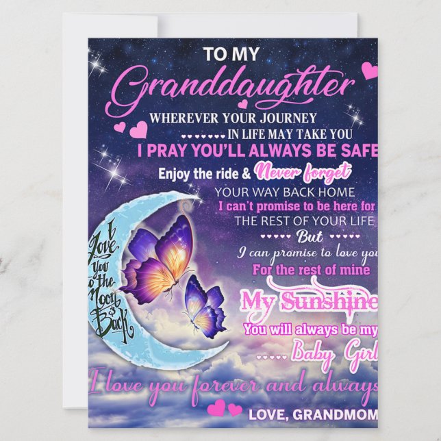A mi nieta Butterflies Idea de regalo de cumpleaño (Anverso)
