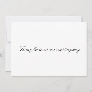 A mi novia en el día de nuestra boda Tarjeta no pl