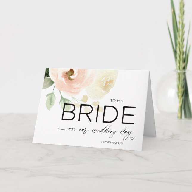 A mi novia en nuestra tarjeta de bodas desde Groom (Anverso)