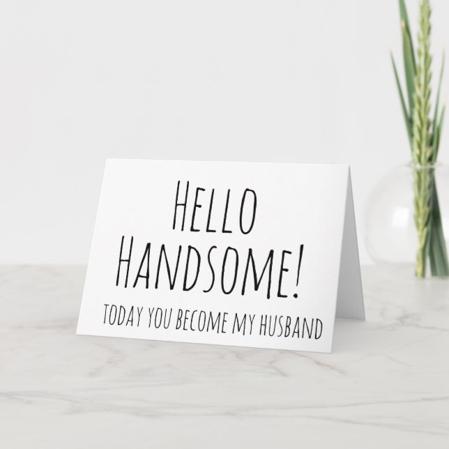A mi novio en nuestra tarjeta del día de la boda,  (Anverso)