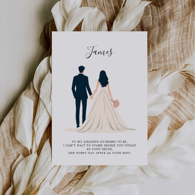 A mi novio en nuestro día de bodas, a mi tarjeta d (To My Groom on Our Wedding Day, To My Husband Card)