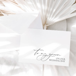 "A mi novio en nuestro día de bodas" Tarjeta de ma