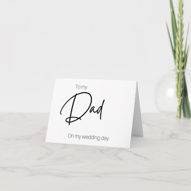 A mi padre en mi tarjeta del día de la boda (Anverso)