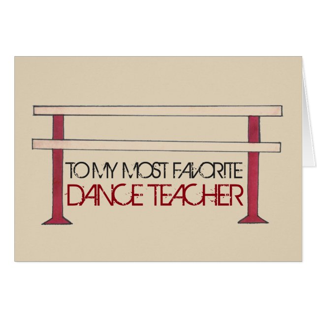 A Mi Profesor De Baile Favorito Ballet Barre Recit (Anverso (Horizontal))