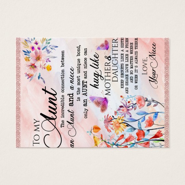 A Mi regalo de tía, regalo de mariposa de sobrina (Frente)