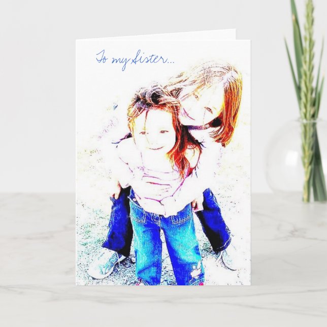 A mi tarjeta de felicitación de la hermana (Anverso)