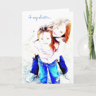 A mi tarjeta de felicitación de la hermana