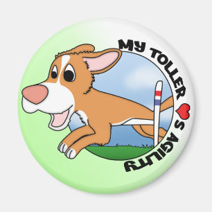 A mi Toller le encanta el imán Agility