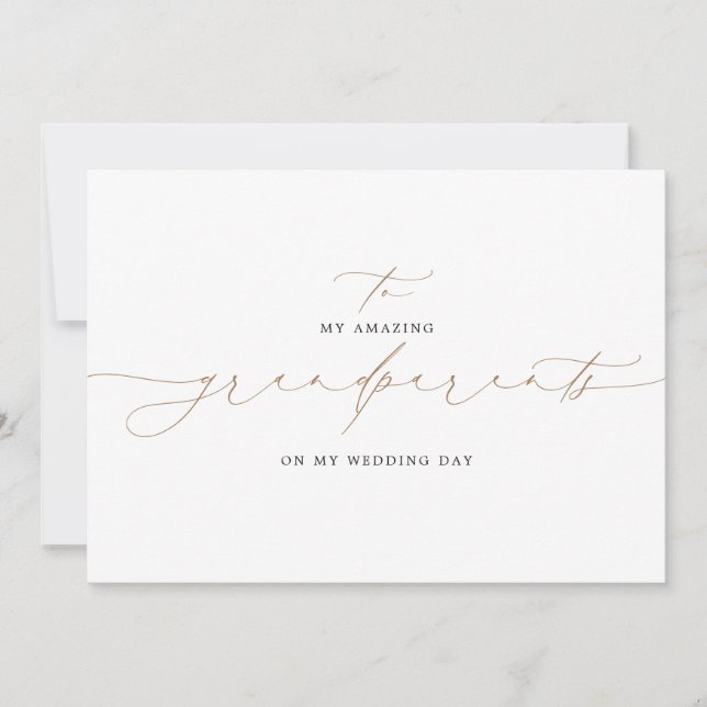 A Mis Abuelos En Mi Día De Matrimonio Elegante (Anverso)