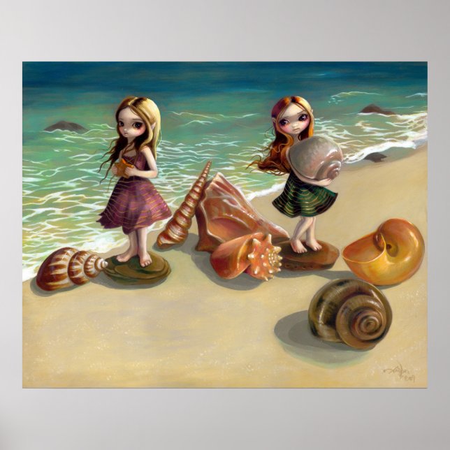 A orillas de la playa de la costa océano arte de h (Frente)