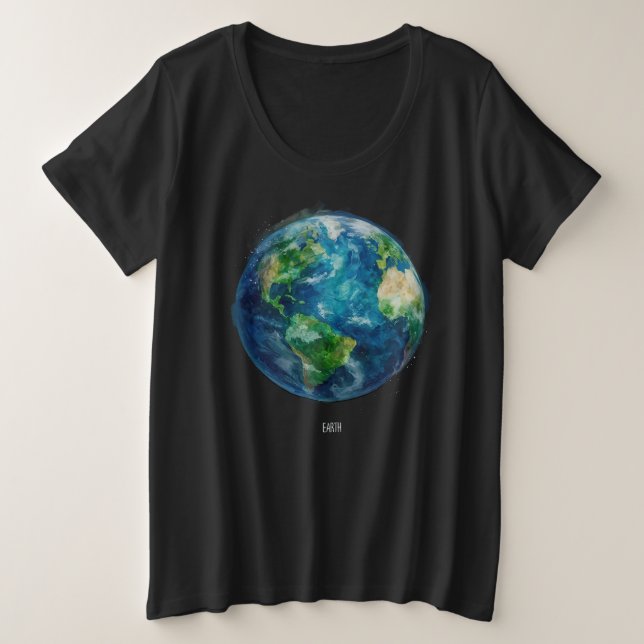 A painting of the earth in a space T-Shirt (Anverso del diseño)